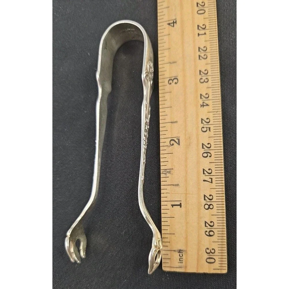 R. Blackinton & Co Antique Sterling Silver Claw Style Sugar Tongs Pattern Daisy